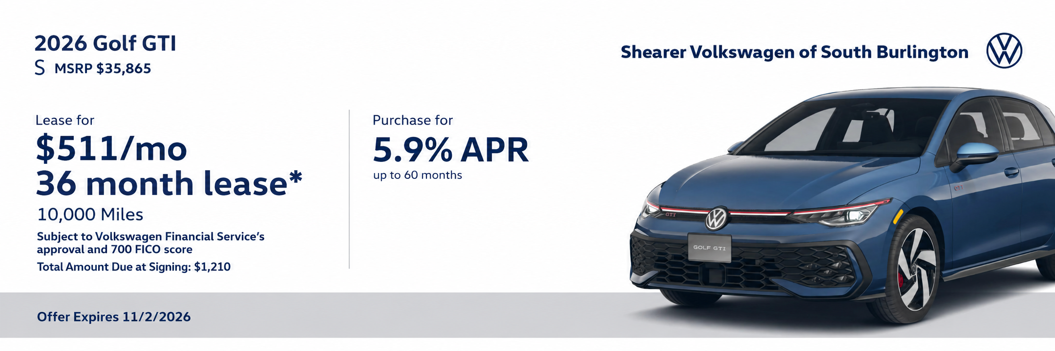 2026 Golf GTI S Specials