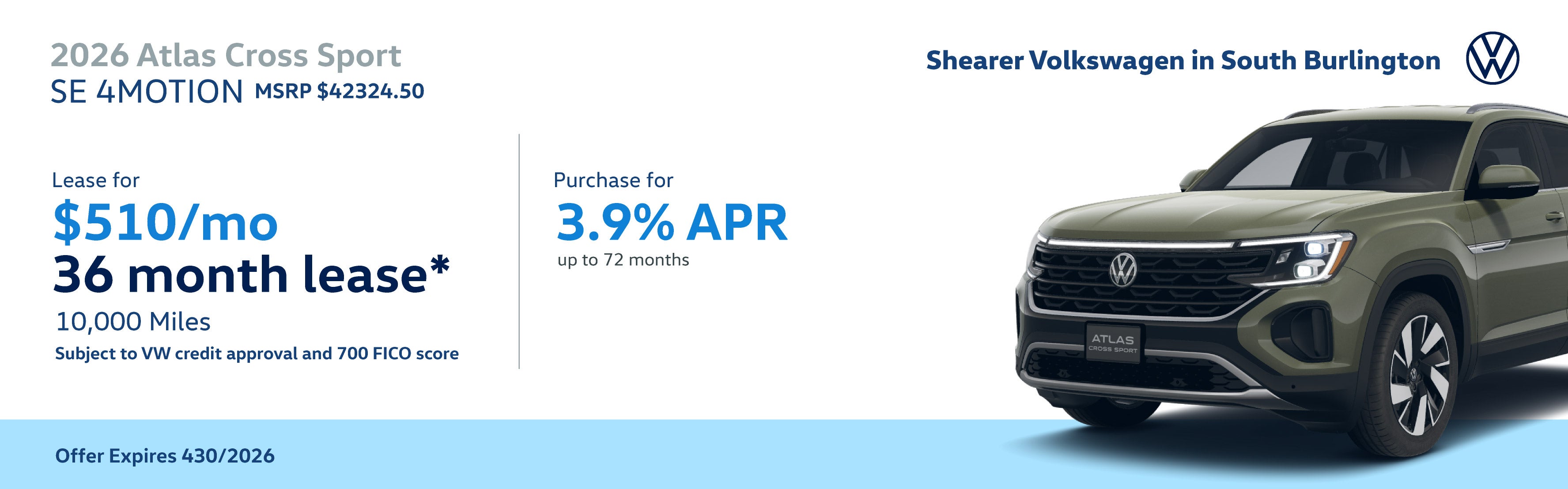 2026 Atlas Cross Sport SE March Specials