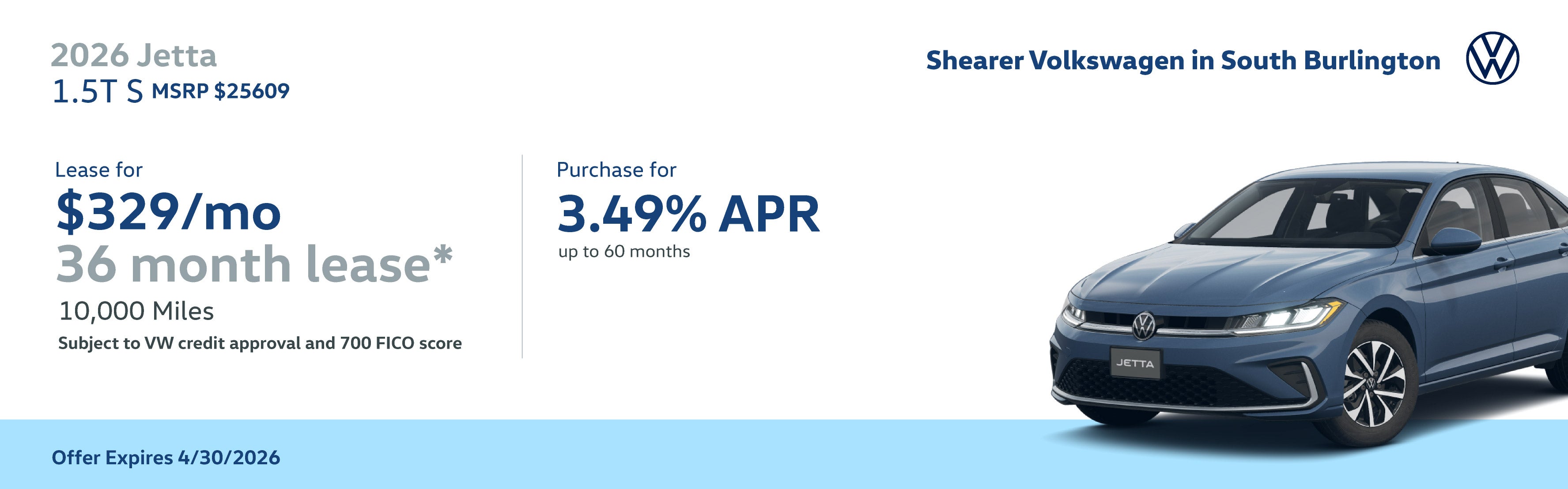 2026 Jetta S March Specials