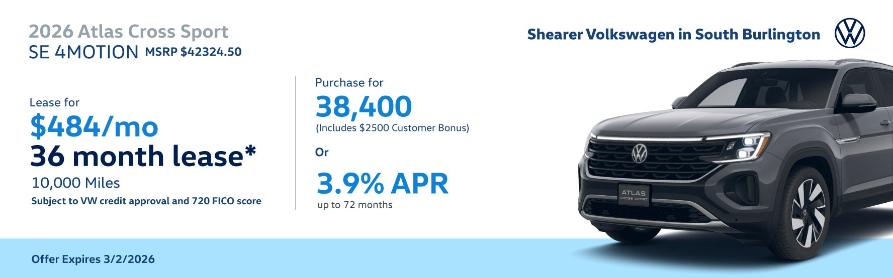 2026 Atlas Cross Sport Specials