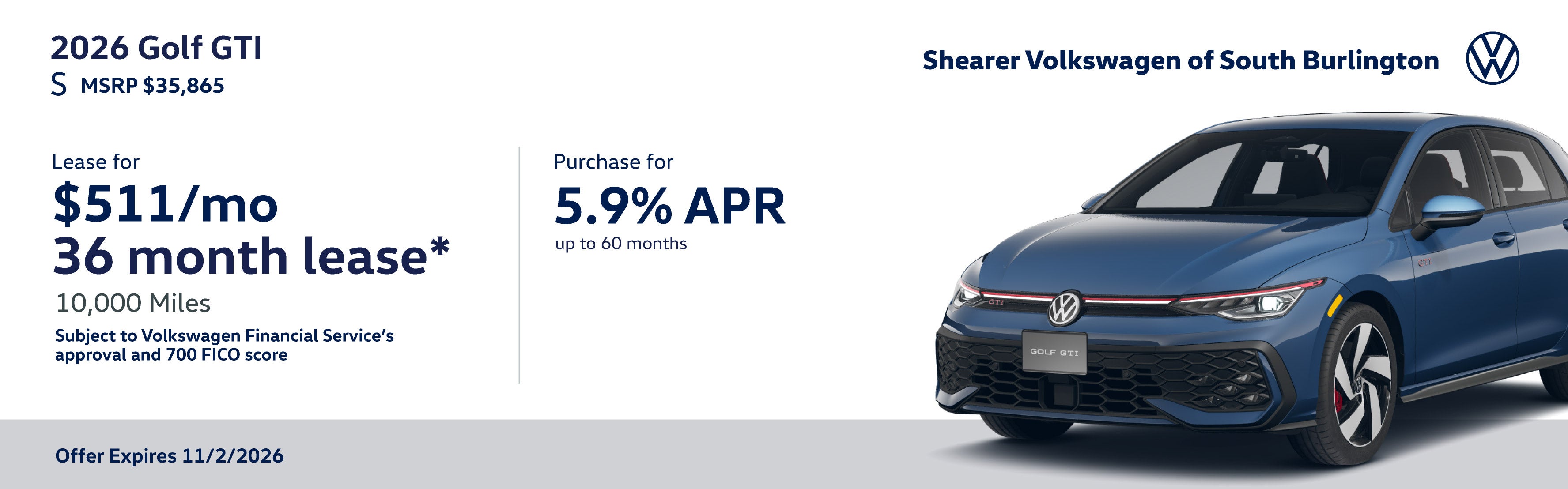 2026 Golf GTI S Specials